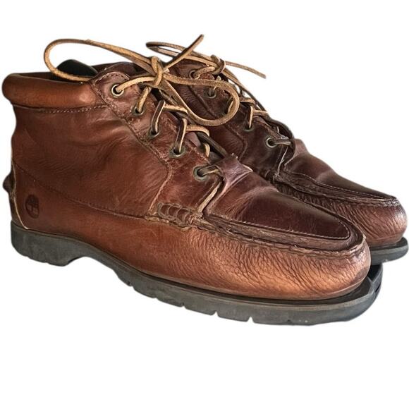Women's Timberland Leather Vintage Hiking Ankle Chukka Boot Size 9.5M Brown - Picture 3 of 6